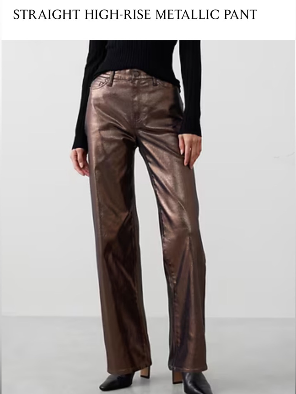 Banana Republic STRAIGHT HIGH-RISE METALLIC PANT, NWT sz 27